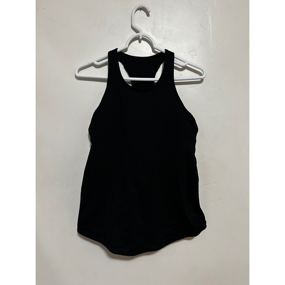 Lululemon Black High Neck Racerback Tank Top with Built-in Shelf Bra Size 10